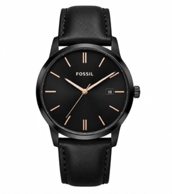 Fossil Classic Black Leather Wrist Watch